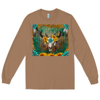 Toasted Coconut boho bullskull Long Sleeve Tee - RanaPortraitStore