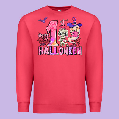 My First Pink Halloween Premium Sweatshirt Designed By Adodesignshop