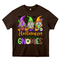 Chocolate Brown halloween with my gnomies Heavy Core Tee - texasbilliewilder