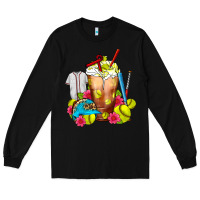 Black Softball Frappe Coffee Long Sleeve Tee - FaDigitalArtStudio