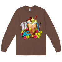 Chestnut Softball Frappe Coffee Long Sleeve Tee - FaDigitalArtStudio