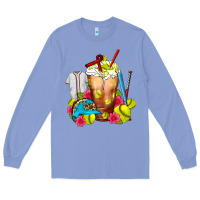 Colony Blue Softball Frappe Coffee Long Sleeve Tee - FaDigitalArtStudio