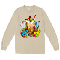 Mushroom Softball Frappe Coffee Long Sleeve Tee - FaDigitalArtStudio
