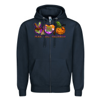 Navy peace love halloween Zipper Hoodie - BarkalooDesign
