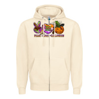 Sandshell peace love halloween Zipper Hoodie - BarkalooDesign