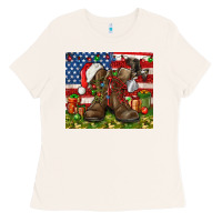 Bone Army Veteran Boots Christmas Tumbler 4th of july Ladies Tee - HowdyJamesFarm