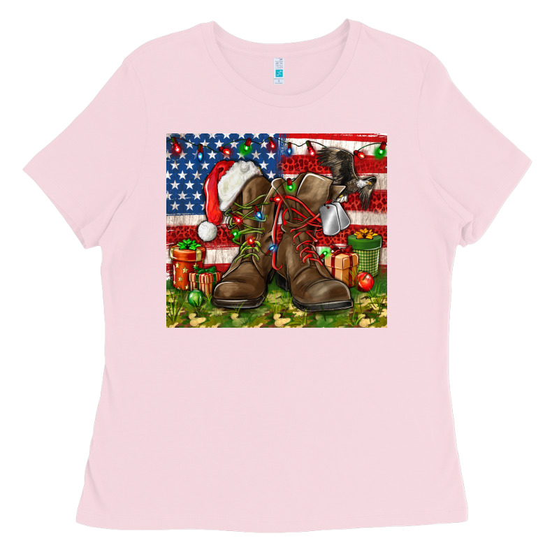 Army Veteran Boots Christmas Tumbler 4th Of July Ladies Tee by HowdyJamesFarm | Teevron