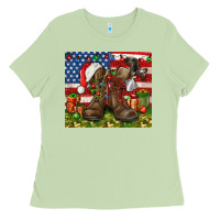 Matcha Army Veteran Boots Christmas Tumbler 4th of july Ladies Tee - HowdyJamesFarm