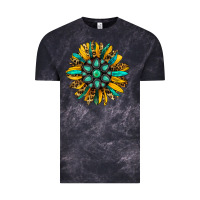 Cloud Black turquoise leopard sunflower Vintage Tee - Jasminsmagicworld