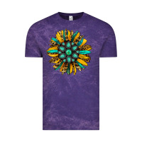 Cloud Purple turquoise leopard sunflower Vintage Tee - Jasminsmagicworld