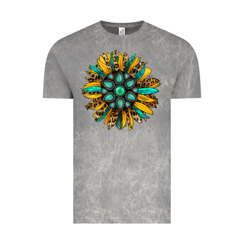 Turquoise Leopard Sunflower Vintage Tee by Jasminsmagicworld | Teevron