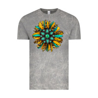 Cloud Rock turquoise leopard sunflower Vintage Tee - Jasminsmagicworld