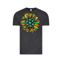 Vintage Black turquoise leopard sunflower Vintage Tee - Jasminsmagicworld