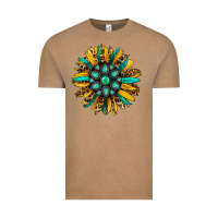 Vintage Coffee turquoise leopard sunflower Vintage Tee - Jasminsmagicworld