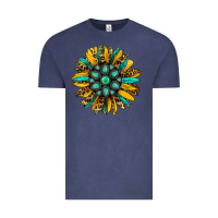 Vintage Denim turquoise leopard sunflower Vintage Tee - Jasminsmagicworld