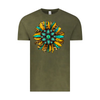 Vintage Olive turquoise leopard sunflower Vintage Tee - Jasminsmagicworld