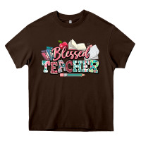Chocolate Brown blessed teacher school Heavy Core Tee - NancyCooperArtShop
