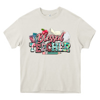 Cream blessed teacher school Heavy Core Tee - NancyCooperArtShop