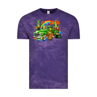 Cloud Purple St. Patrick's Day truck with gnomies Vintage Tee - CowGirlArtShop