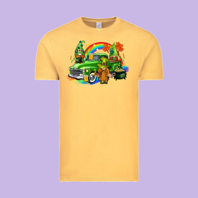 St. Patrick's Day Truck With Gnomies Vintage Tee Designed By Cowgirlartshop
