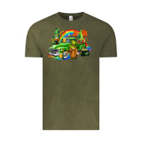 Vintage Olive St. Patrick's Day truck with gnomies Vintage Tee - CowGirlArtShop