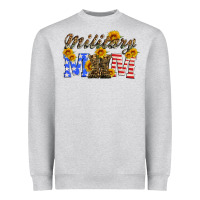 Heather Grey military mom with soldier boots Heavyweight Sweatshirt - Artiststas
