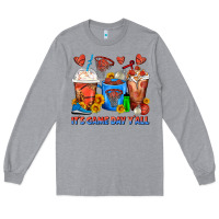 Heather Grey It's Game Day Y'all Basketball Coffee Cups Long Sleeve Tee - FaDigitalArtStudio