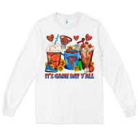 White It's Game Day Y'all Basketball Coffee Cups Long Sleeve Tee - FaDigitalArtStudio