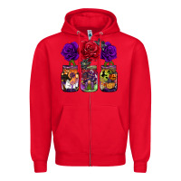 Red halloween jars rose Zipper Hoodie - BarkalooDesign