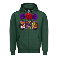 Sports Green halloween jars rose Zipper Hoodie - BarkalooDesign