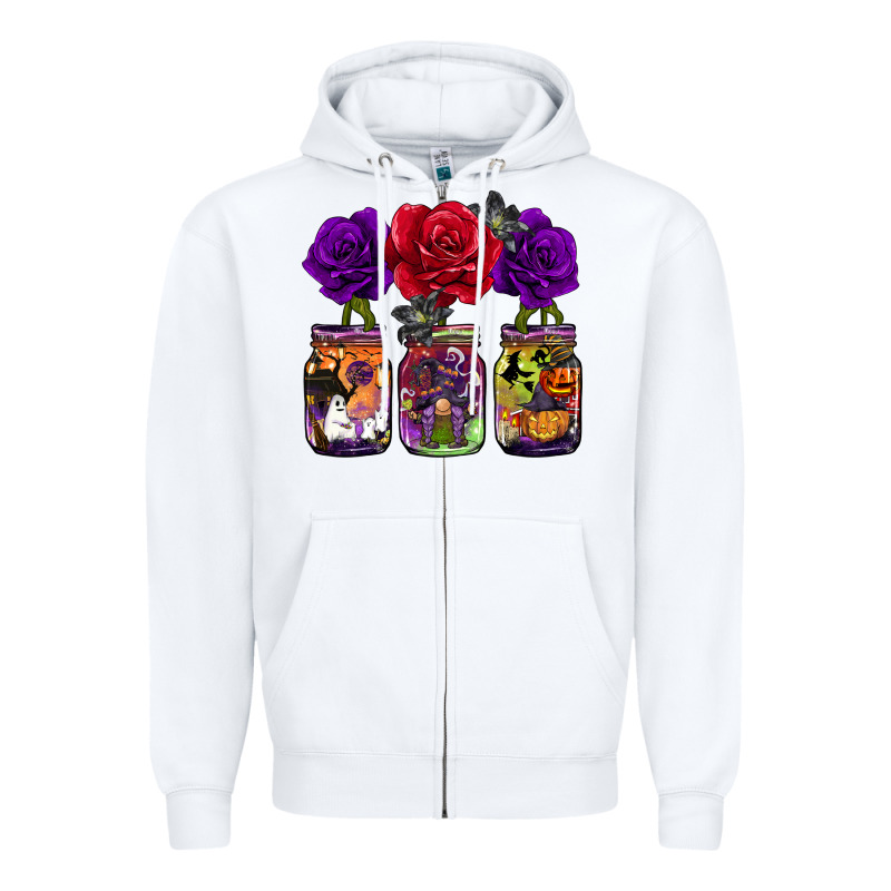 Halloween Jars Rose Zipper Hoodie by BarkalooDesign | Teevron