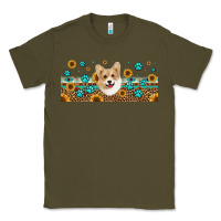 Army Green western corgi dog Classic Tee - Jasminsmagicworld