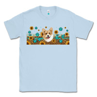 Dusty Blue western corgi dog Classic Tee - Jasminsmagicworld