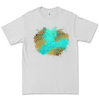 Dove Grey turquoise leopard patch Premium Tee - Jasminsmagicworld