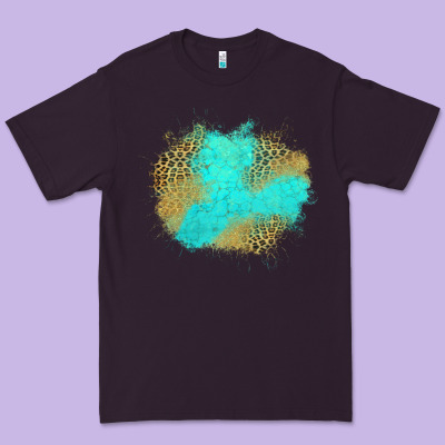 Turquoise Leopard Patch Premium Tee Designed By Jasminsmagicworld