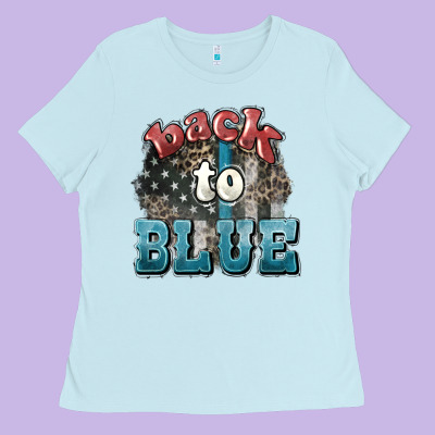 Back To Blue 4th Of July Ladies Tee Designed By Howdyjamesfarm