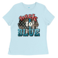 Baby Blue Back to blue 4th of july Ladies Tee - HowdyJamesFarm