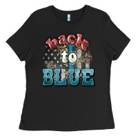 Black Back to blue 4th of july Ladies Tee - HowdyJamesFarm