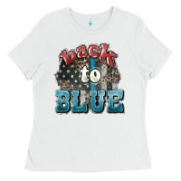 White Back to blue 4th of july Ladies Tee - HowdyJamesFarm