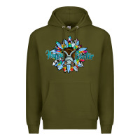 Army Green happy easter sunflower Premium Hoodie - CowhideDigitalArt