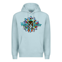 Blue Mist happy easter sunflower Premium Hoodie - CowhideDigitalArt