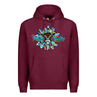 Burgundy happy easter sunflower Premium Hoodie - CowhideDigitalArt