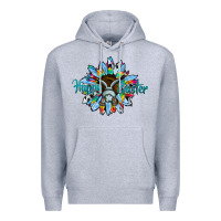 Heather Grey happy easter sunflower Premium Hoodie - CowhideDigitalArt