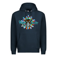 Navy happy easter sunflower Premium Hoodie - CowhideDigitalArt
