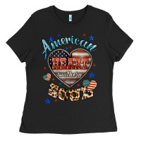 Black American heart southern soul Ladies Tee - HowdyJamesFarm