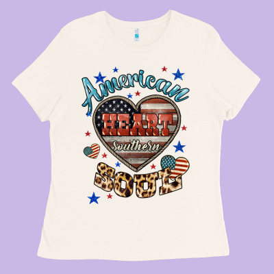 American Heart Southern Soul Ladies Tee Designed By Howdyjamesfarm