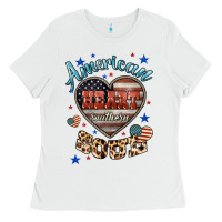White American heart southern soul Ladies Tee - HowdyJamesFarm