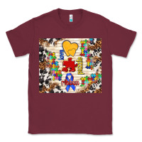 Burgundy love puzzle ribbon Classic Tee - TumblerDesignByShophia