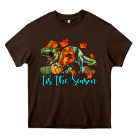 Chocolate Brown T- Rex Tis The Season Heavy Core Tee - RanaPortraitStore