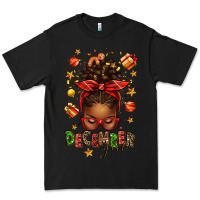 Black december girl christmas afro messy bun Premium Tee - texasbilliewilder